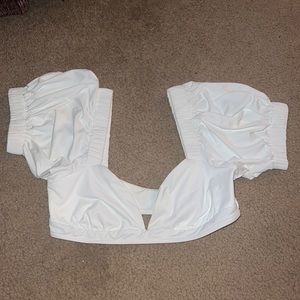 WEWOREWHAT Puff sleeve bikini top